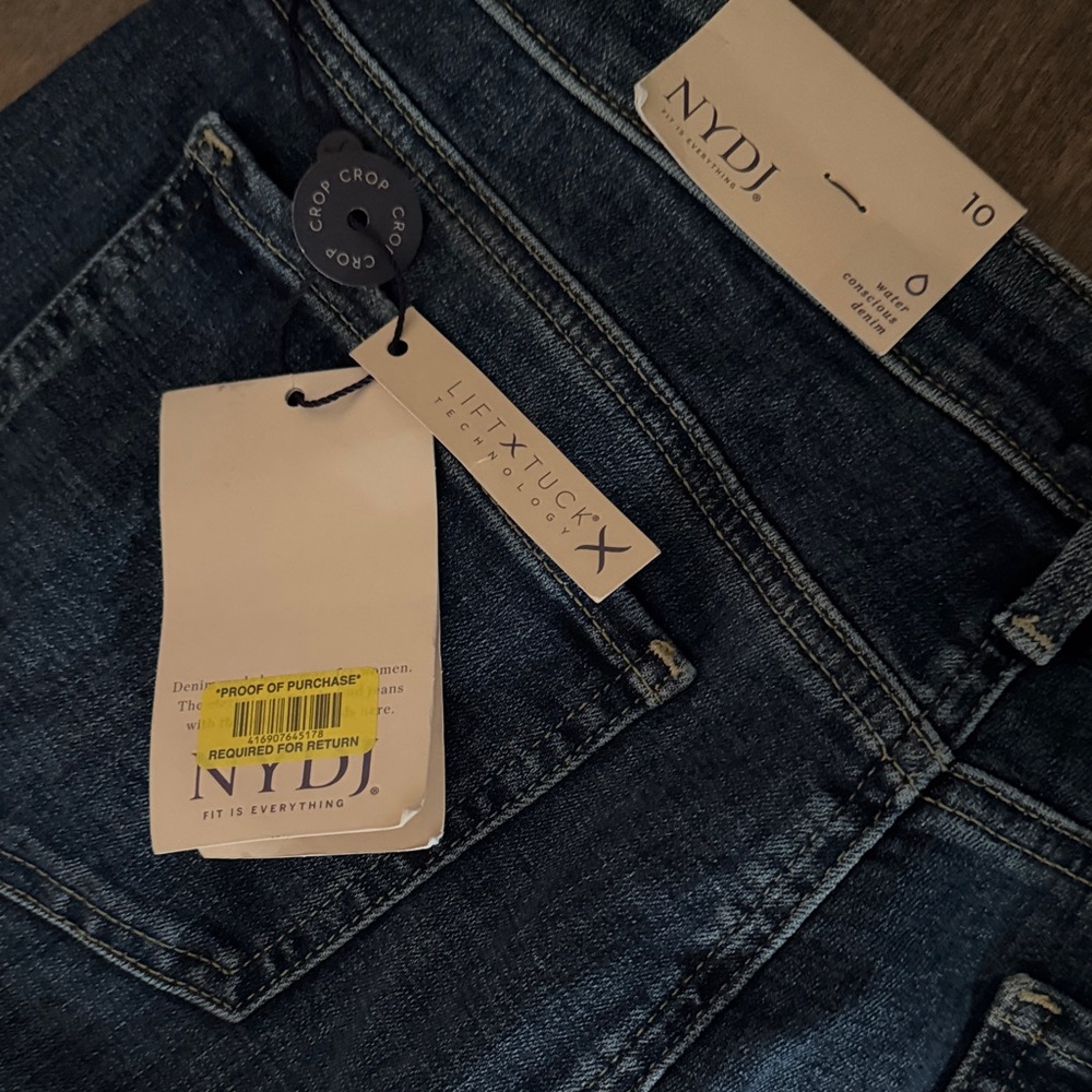 NYDJ Wide Leg Cropped Denim Capris Size 10 NWT - Picture 8 of 9